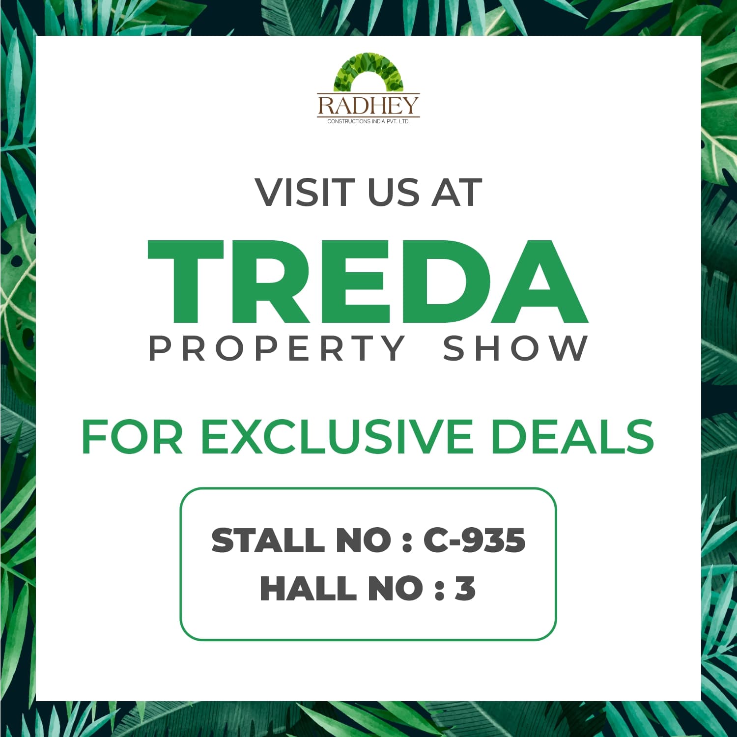 Radhey Constructions participates at TREDA property show.